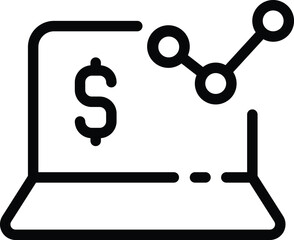 Aufkleber - Online Investment Icon Vector - This icon is typically designed to represent online investment or investing. It may feature an image of a graph, a chart, or a dollar sign