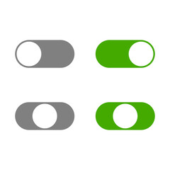 Poster - On Off Gray and Green Switch Button Slider Icon Set. Vector Image.
