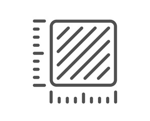 Poster - Square meter line icon. Room area dimension sign. Territory measurement symbol. Quality design element. Linear style square meter icon. Editable stroke. Vector