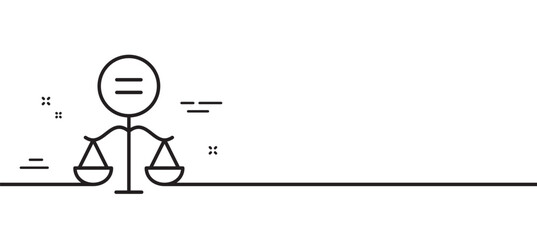 Poster - equality line icon. gender ethics sign. equal scales balance symbol. minimal line illustration backg