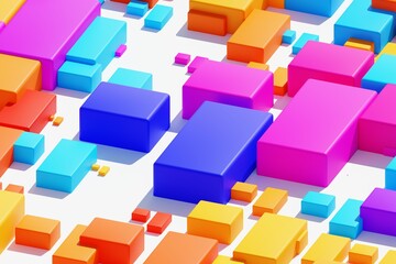 Wall Mural - abstract colorful cubes 3d render