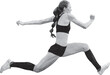 © Real Sports Photos - female athlete jumper triple jump black and white image low poly