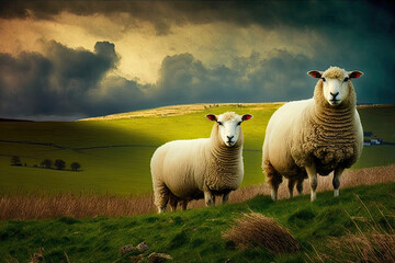 Sheeps in a france field