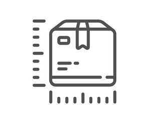 Poster - package size line icon. box dimension sign. parcel measurement symbol. quality design element. linea