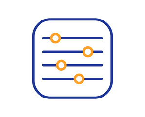 Poster - filter line icon. control bar sign. volume balance symbol. colorful thin line outline concept. linea