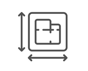Poster - Floor plan line icon. Room dimension sign. House area measurement symbol. Quality design element. Linear style floor plan icon. Editable stroke. Vector