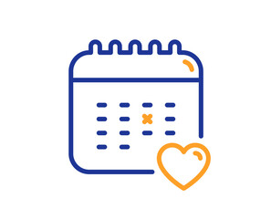 Poster - healthcare calendar line icon. check-up reminder sign. planner notice symbol. colorful thin line out