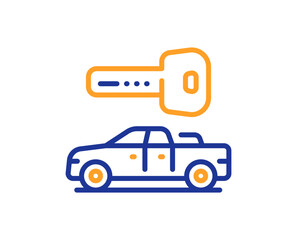 Poster - car key line icon. rent transport sign. buy new vehicle symbol. colorful thin line outline concept. 