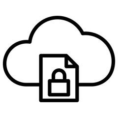 Sticker - cloud document lock icon