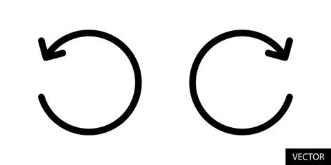 Poster - Undo and Redo button vector icons in line style design for website design, app, UI, isolated on white background. Editable stroke. Vector illustration.