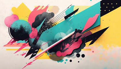  sporty energetic style abstract color splash with geometric shape artistic background wallpaper