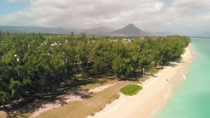 Wall Mural - Aerial view of Flic en Flac Beach, Mauritius Island