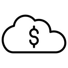 Canvas Print - cloud dollar icon