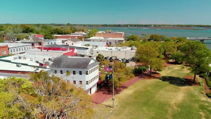 Sticker - Charleston skyline from drone, South Carolina