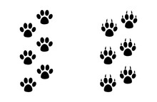 Animal Paw Prints, Dog Tracker, Animal Paws Icon With Transparent Background