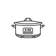 Slow cooker color line icon. Kitchen device.