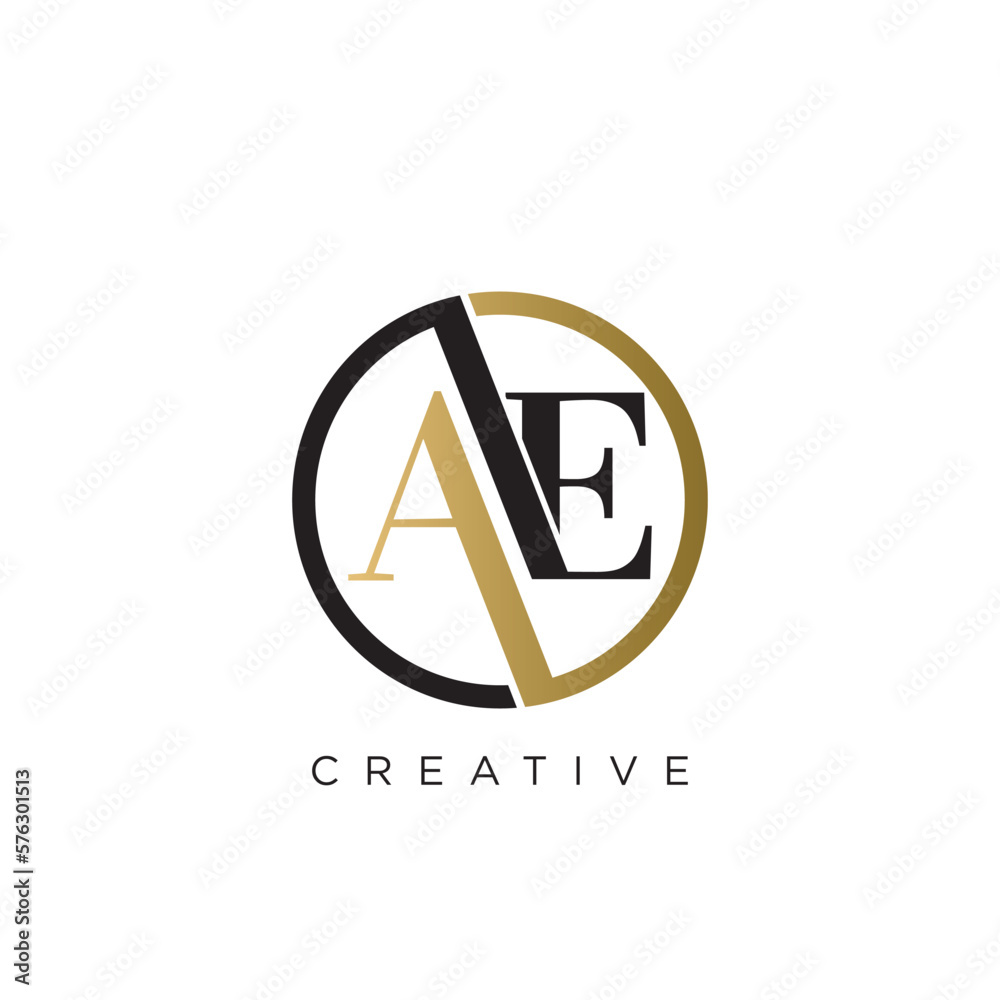 ae logo design vector icon luxury premium Stock Vector | Adobe Stock