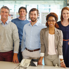 Aufkleber - One team committed to the dream. Portrait of a diverse team of professionals working in an office.