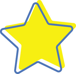 Wall Mural - Yellow three-dimensional star pattern icon