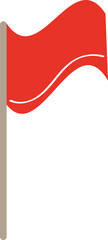 Wall Mural - red flag blown up and fluttering in the wind