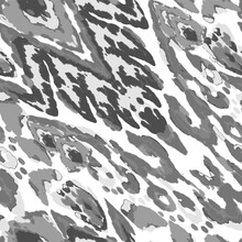 Rhombus Ikat Vector Pattern. Ogee Geometric Print. Abstract Ethnic Kilim. Wet Vintage Tie Dye Ornament. Vibrant Carpet Rug Chevron Motif. Monochrome Black And White Watercolor Batik Seamless Design.