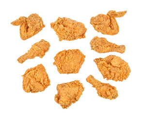 Poster - Fried chicken isolated on transparent background. PNG