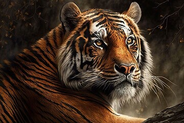 Wall Mural - majestic majesty: a splendid, legendary tiger generative ai