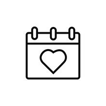 Calendar Heart Icon. Simple Line, Outline Illustration Elements Of Almanac Icons For Ui And Ux, Website Or Mobile Application