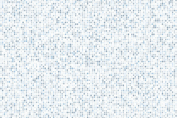 Blue random digital data matrix of binary code numbers isolated on a white background. Technology, coding, or big data concept. Vector illustration