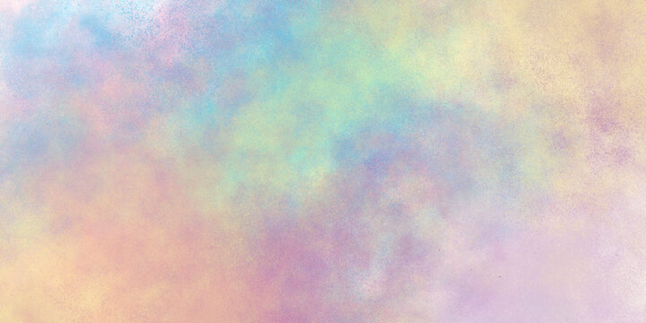 Fototapete - Abstract multicolored brush painted watercolor background with watercolor stains, painted colorful Rainbow watercolor background, Bright multicolor background with pink and blue and yellow colors.