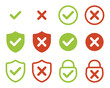 © kashurin - Green check mark, red cross mark icon set.