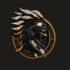 SPARTAN STRONG  FOR LOGO MASCOT ILLUSTRATION 2D VECTOR FLAT DESIGN EPS 10