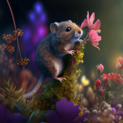 Wall Mural - Little mice in the garden