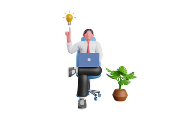 Poster - Business idea  3d illustration