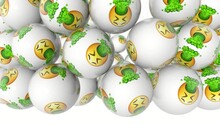 3D Rendering Of A Social Media Emoji Balls