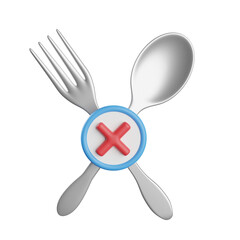 Poster - 3d Fasting Time. icon isolated on white background. 3d rendering illustration