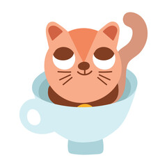 Poster - cat on cup