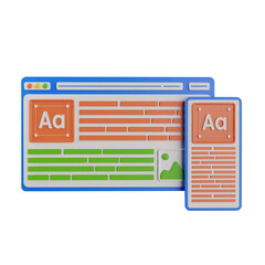 Poster - 3d Responsive Website. icon isolated on white background. 3d rendering illustration