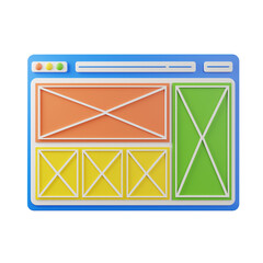 Poster - 3d  Web Layout. icon isolated on white background. 3d rendering illustration