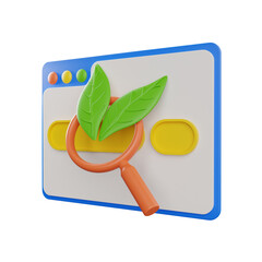 Poster - 3d Organic Seo. icon isolated on white background. 3d rendering illustration