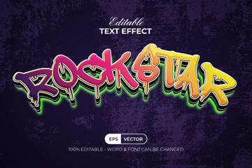 Poster - graffiti text effect colorful style. editable text effect.