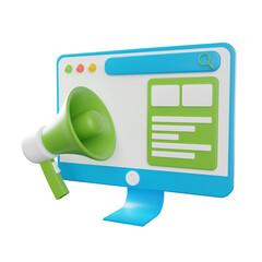 Poster - 3d  Web Marketing. icon isolated on white background. 3d rendering illustration