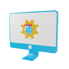 Poster - 3d Website Maintenance. icon isolated on white background. 3d rendering illustration