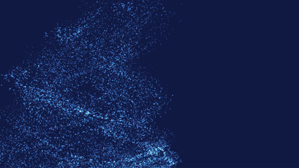 Poster - Particle tornado, motion Background. Abstract background with connecting dots. Vortex. Whirlpool bright of mixed particles of, flying on dark background. 3D rendering. Vector illustration