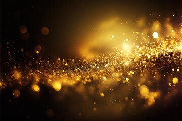 Abstract golden background with blur sparkle gold bokeh light effect