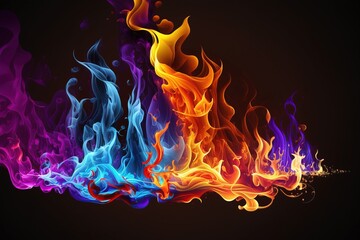 Wall Mural - Beautiful colorful flame background
