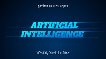 Aufkleber - AI, artificial intelligence, machine learning text effect, editable text effect vector.