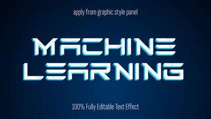 Aufkleber - AI, artificial intelligence, machine learning text effect, editable text effect vector.