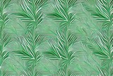 Fototapeta Sypialnia - Green plant and leafs pattern. Pencil, hand drawn natural illustration. Simple organic plants design. Botany vintage graphic art. 4k wallpaper, background. Simple, minimal, clean design. Generative AI