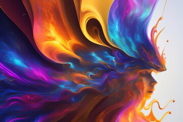 Wall Mural - Generative AI: Abstract Background with  Wave and Bright colors